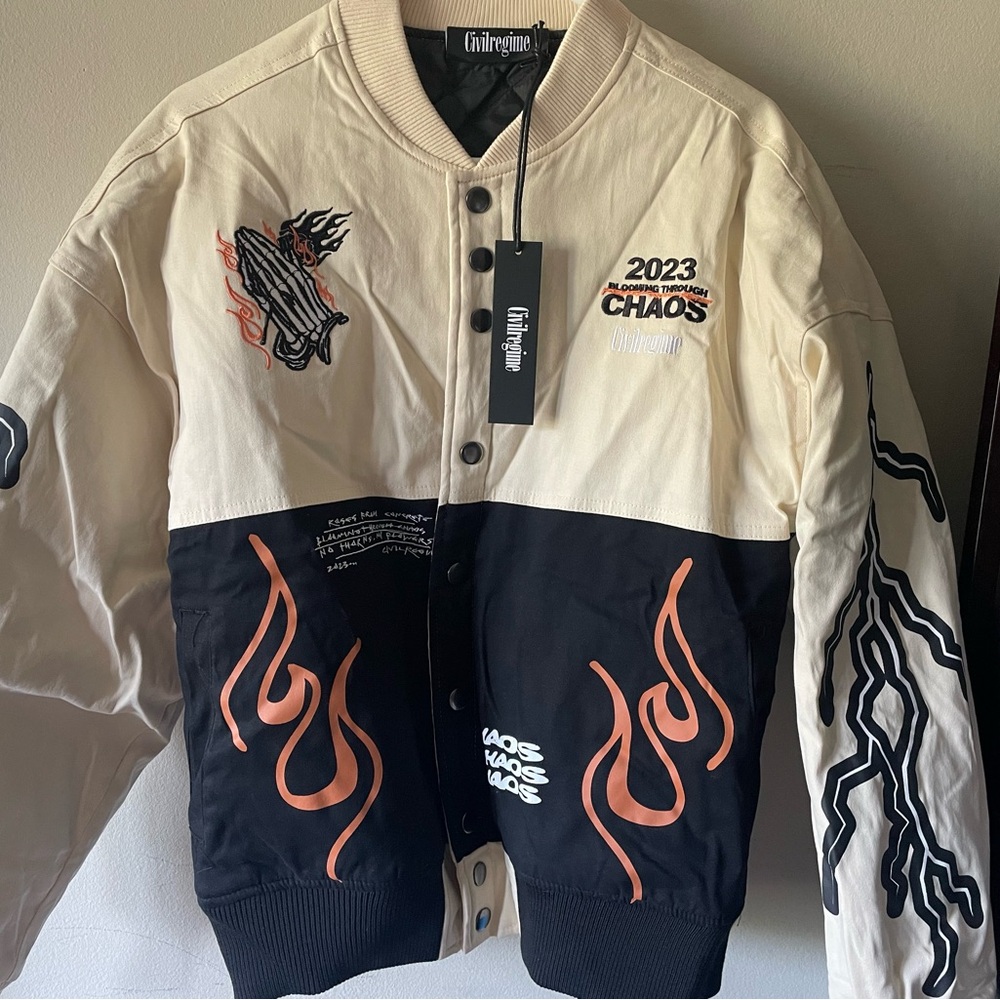 Civil Regime NEW Pray for Us Racing Jacket - Picture 2 of 14
